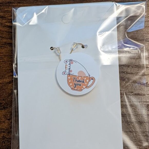 Calico Cat Earrings with Cobalt Blue Czech Glass Accents - Picture 4 of 8